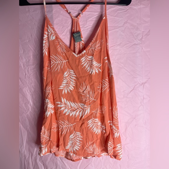 Natural Reflections women’s medium tropical orange and white tank - Picture 2 of 5